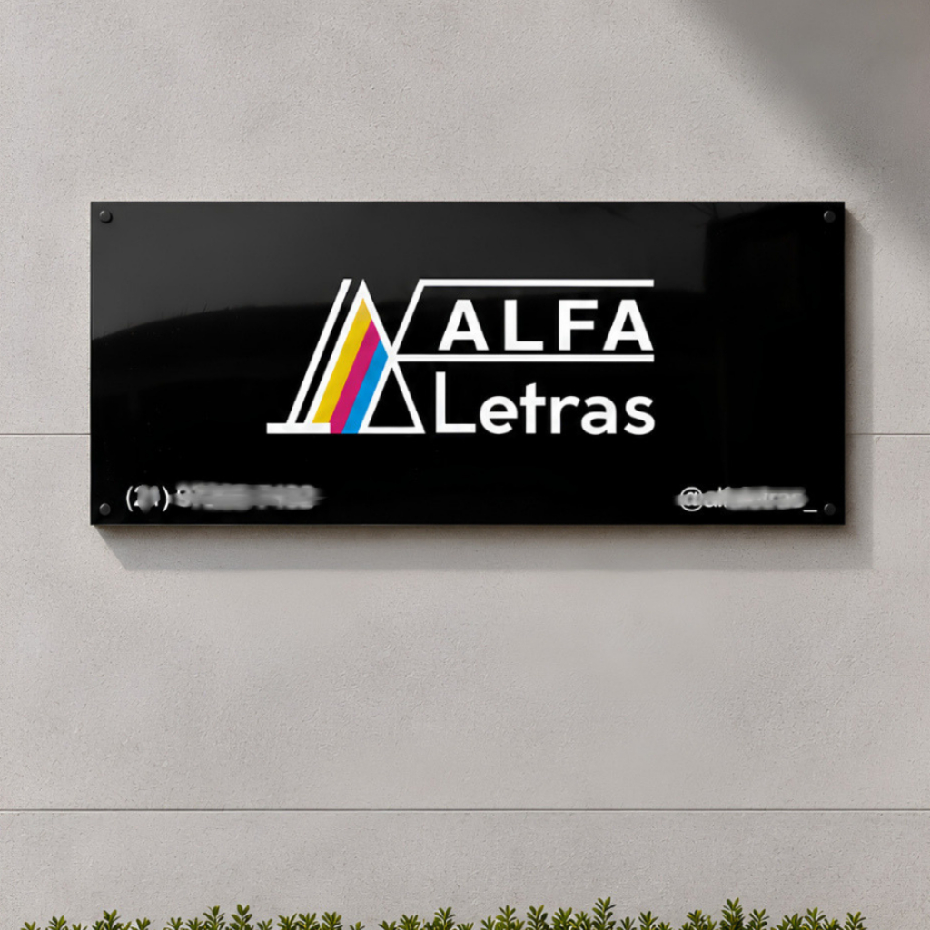 Placa Personalizada Fachada ACM Empresa Loja Escritório Logomarca Interno Externo Comunicação Visual