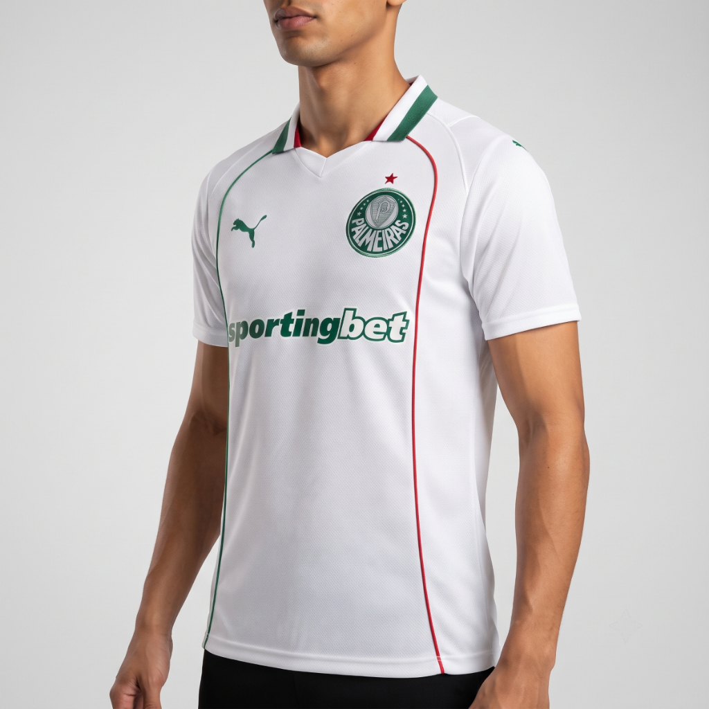 Camisa Palmeiras Torcedor Away II Puma Adulto Branca Original DryCELL