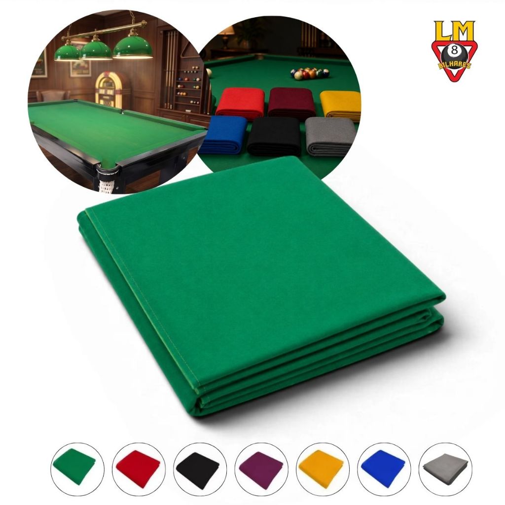 PANO TECIDO MESA DE SINUCA BILHAR SNOOKER VARIAS CORES 2,20M
