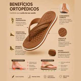Chinelo Feminino ortopédico Anatômico Confortável Macio Leve Confortável Chinelo Para Esporão