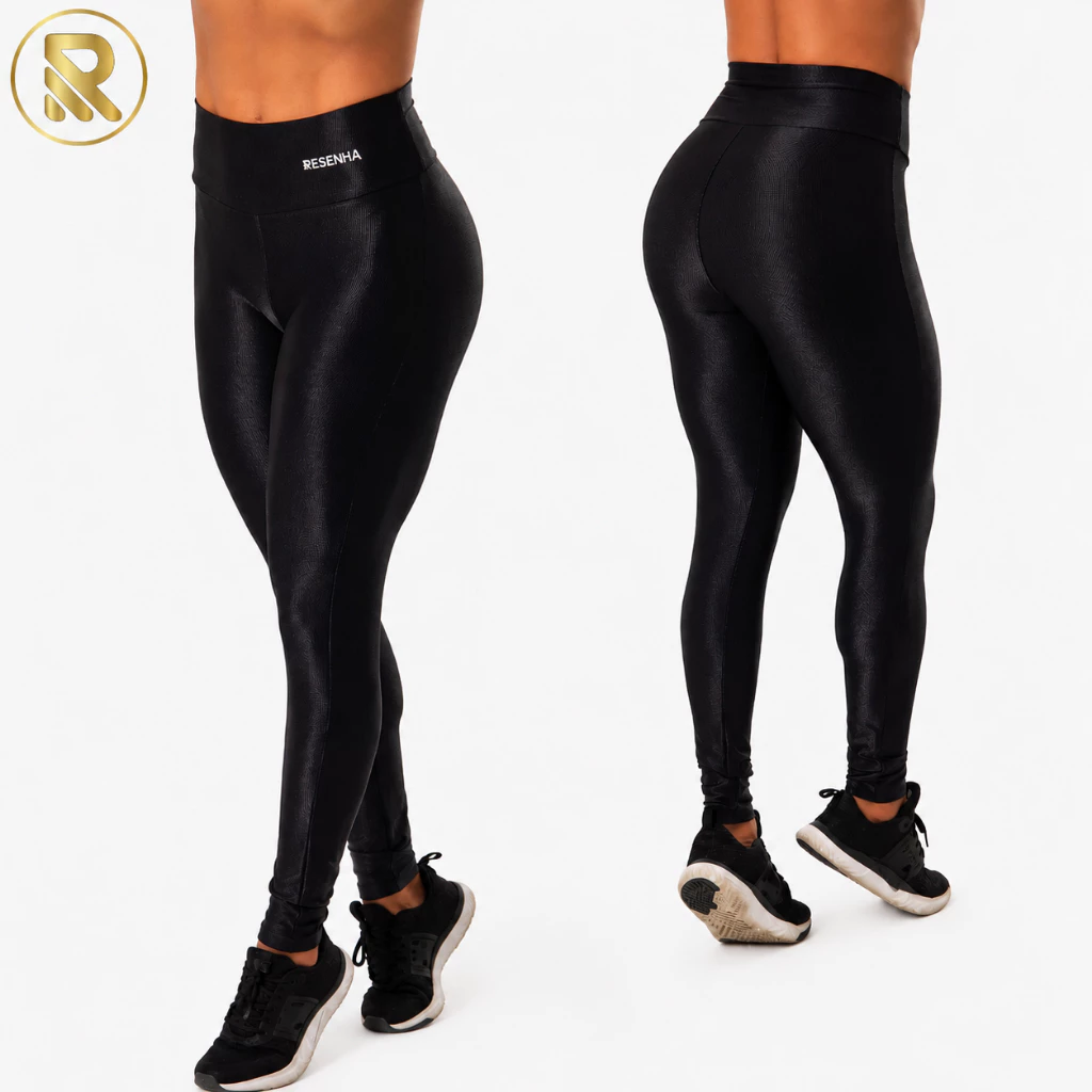 Calça Legging Fitness Feminina Poliéster Cós Alto Academia Modelagem Premium Resenha Sport — imagem 1