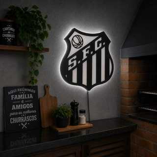 Luminária LED Santos de parede Santos  personalizada  Luminária quarto masculino escudo Santos Corinthians Palmeiras