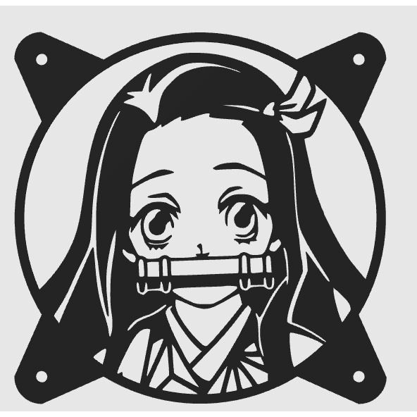 Capa para Ventoinha Fan Water Cooler Grade Fan Demon Slayer Nezuko 120 mm PC Gamer Acessório Proteção Cooler