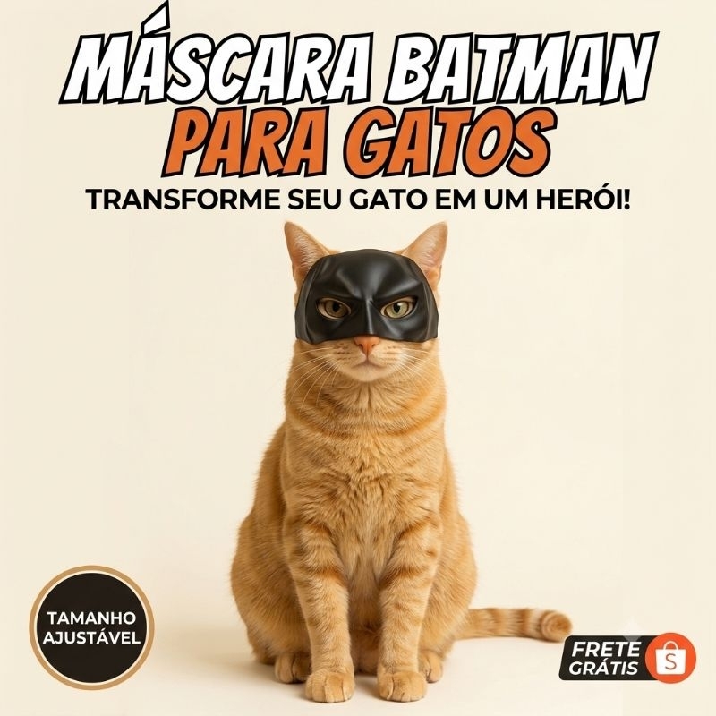 Máscara para gatos inspirado no Batman ( Batcat)