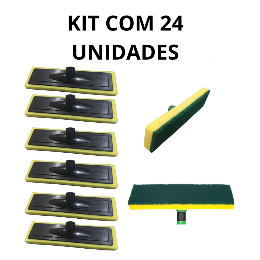 Kit 24 Lava Azulejo Atacado Revenda Esfregão Limpa Piso Esponja Abrasiva