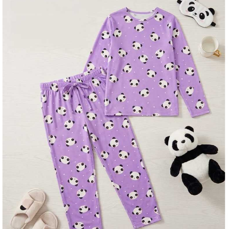 Pijama Infantil Menina Inverno Manga Longa Suede Estampado | Feminino