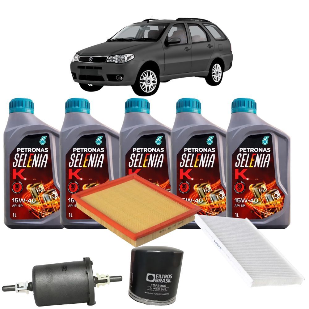Kit Filtros Troca Oleo Selenia 15w40 Palio 1.8 8v Motor Gm