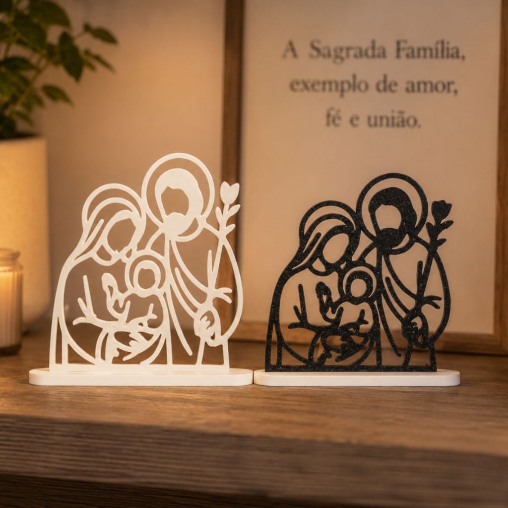 Kit Sagrada Família Decoração Religiosa Lembrancinha Casamento Batizado Presente Católico