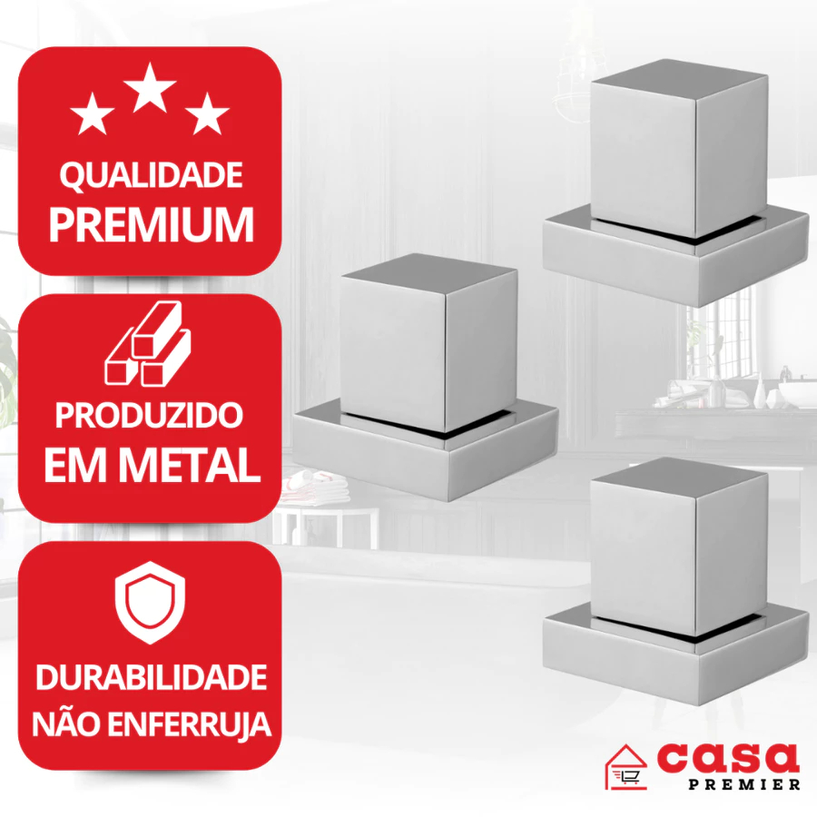Acabamento Registro Pressão Gaveta Quadrado 1/2 Ou 3/4 Padrão Deca 16 Estrias Me