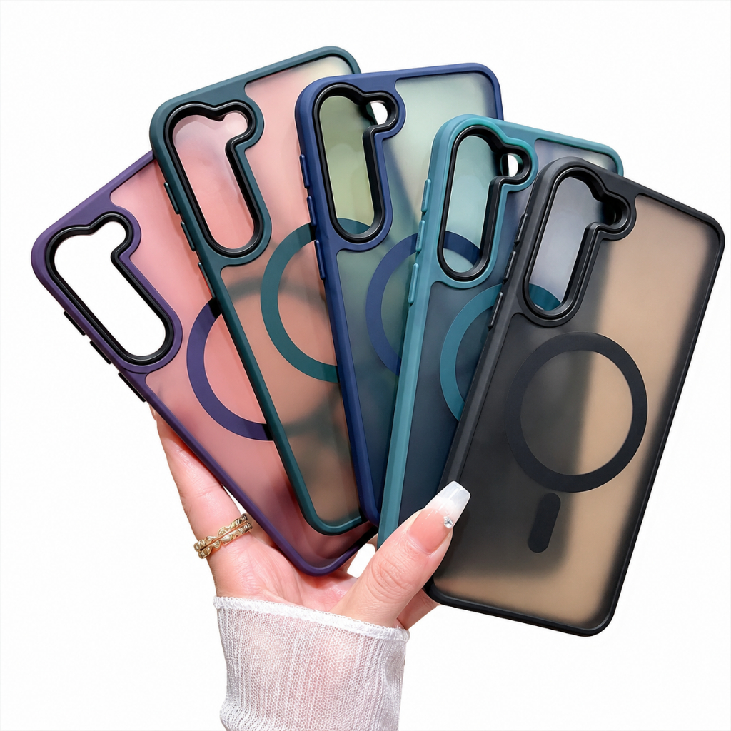 Capa Magnética MagSafe Samsung Galaxy Linha S Fosca Antichoque Premium com Proteção para Câmera Várias Cores