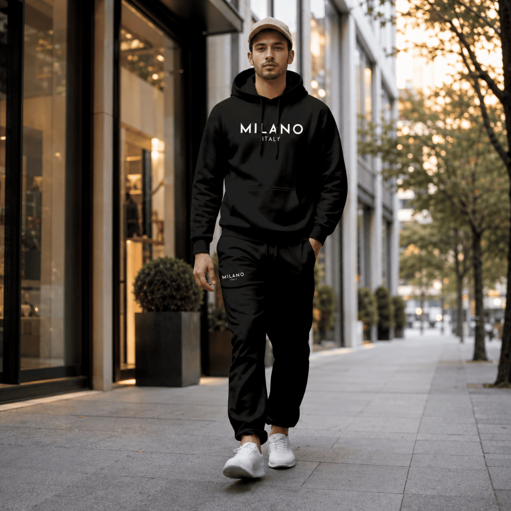 Conjunto Blusa De Frio Masculino Moletom + Calça Moletom Milano Italy Canguru Algodão Masculina Promoção