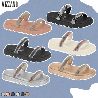 Papete Sandália Feminino Vizzano Birken com Strass Festa Brilhante