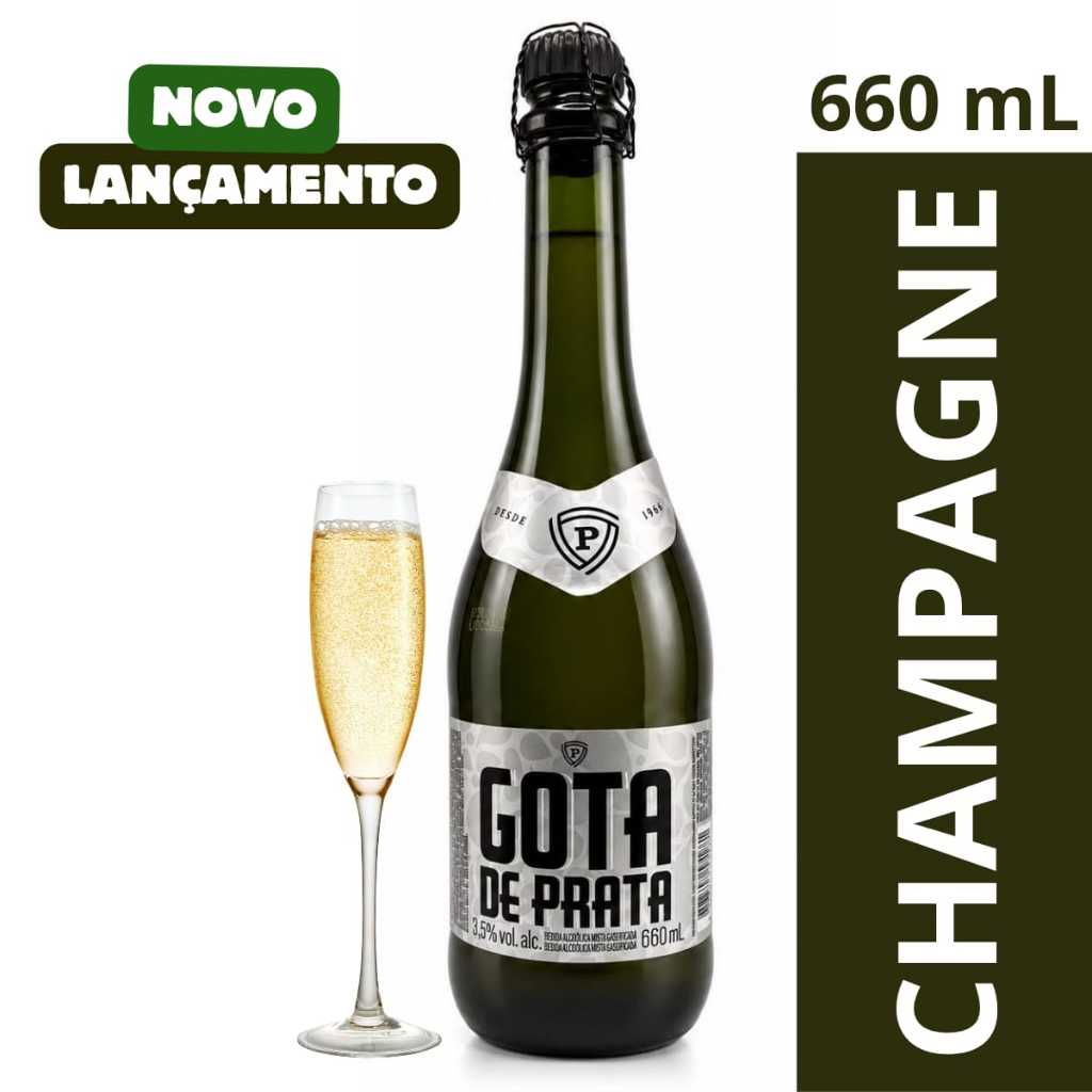 Champagne Gota de Prata Espumante Branco Leve Doce Drink