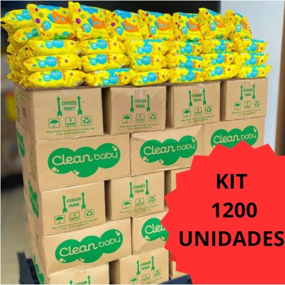Caixa 12 Pacotes Toalhas Umedecidas Clean Baby com 100 cada