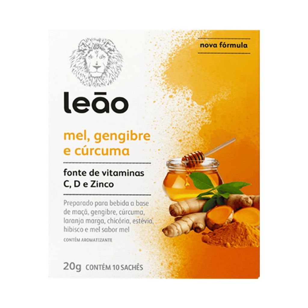 Chá Vitamínico Leão Mel, Gengibre E Cúrcuma 10 Sachês · foto 2