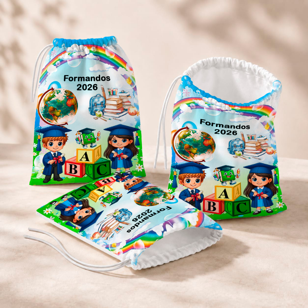 20 Sacolinhas Personalizada Festa Infantil 18x26 Aniversário Lembrancinha ABC formatura M3