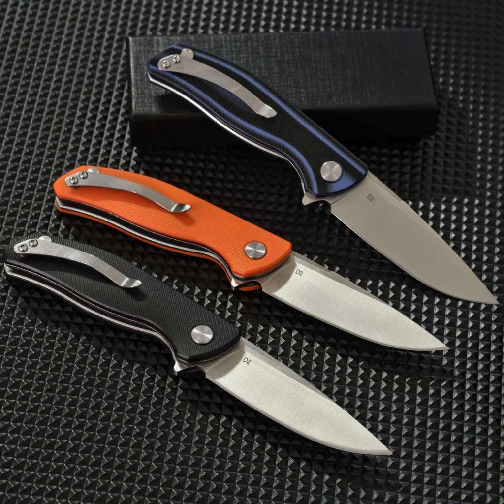 Canivete Top Semi Automatico Com Clip e Trava Aço D2 Cabo G10 Tem Tres Cores TC-G10-C CORTE ABSOLUTO
