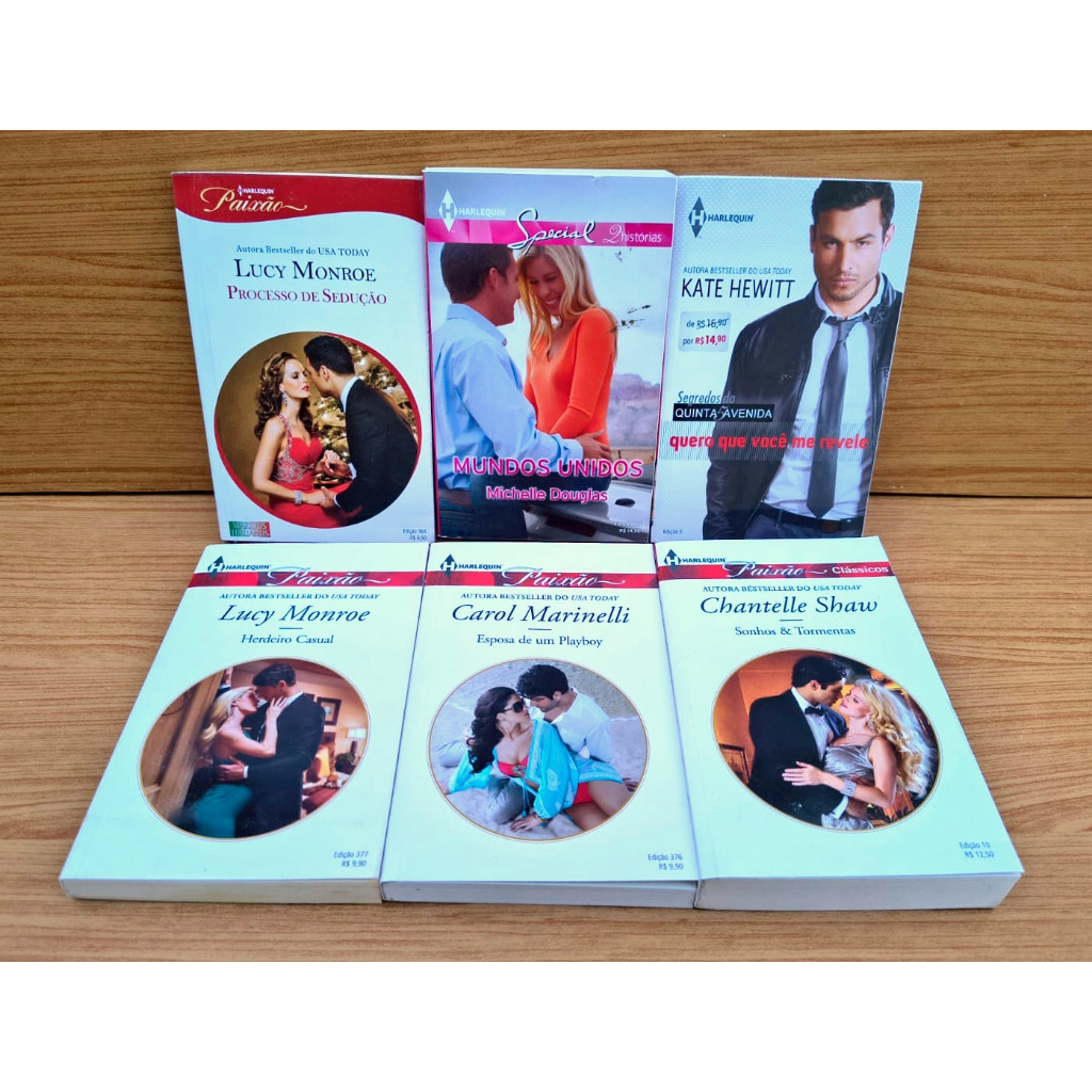 Kit com 6 livros - Romances - Harlequin - Títulos na descrição - Seleção A