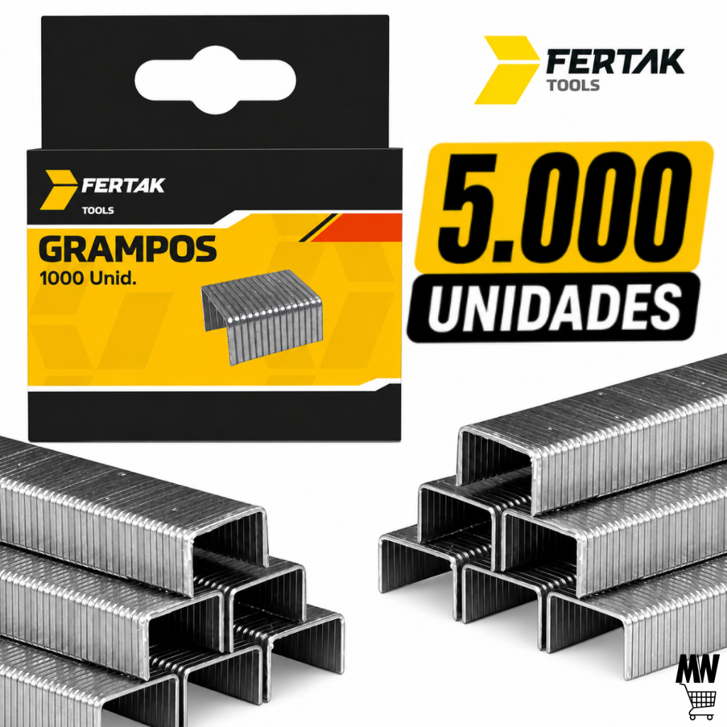 Grampo Grampeador Tapeceiro Kit 6 a 14mm Fertak Tools