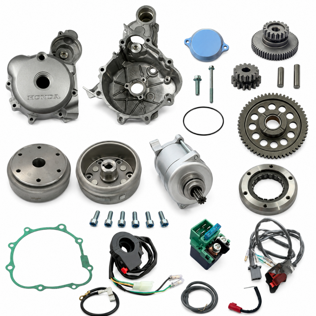 Kit Sistema Partida Elétrica Fan 125 ks 2004 2005 2006 2007 2008 Com Carcaça do motor
