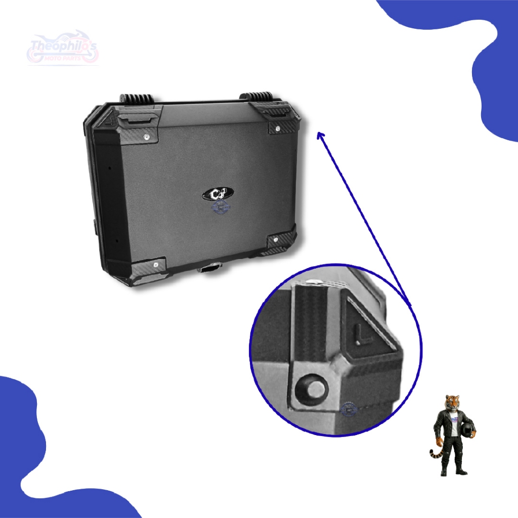 BAÚ BAULETO PLASTICO ABS TRASEIRO 45L UNIVERSAL PRETO FORRADO · foto 2