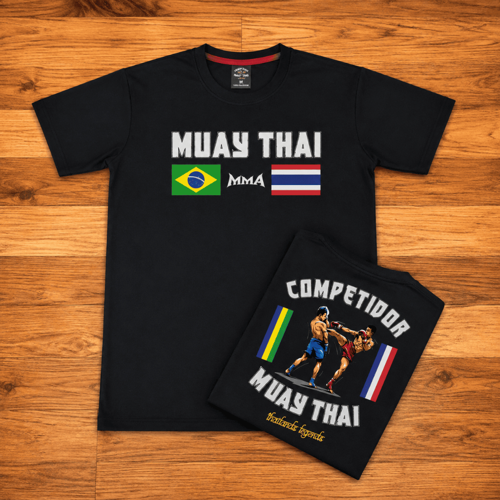 Camisa Para Muay Thai Modelo Competidor Dry Fit MMA Jiu Jitsu Treino Luta Boxe Kickboxing