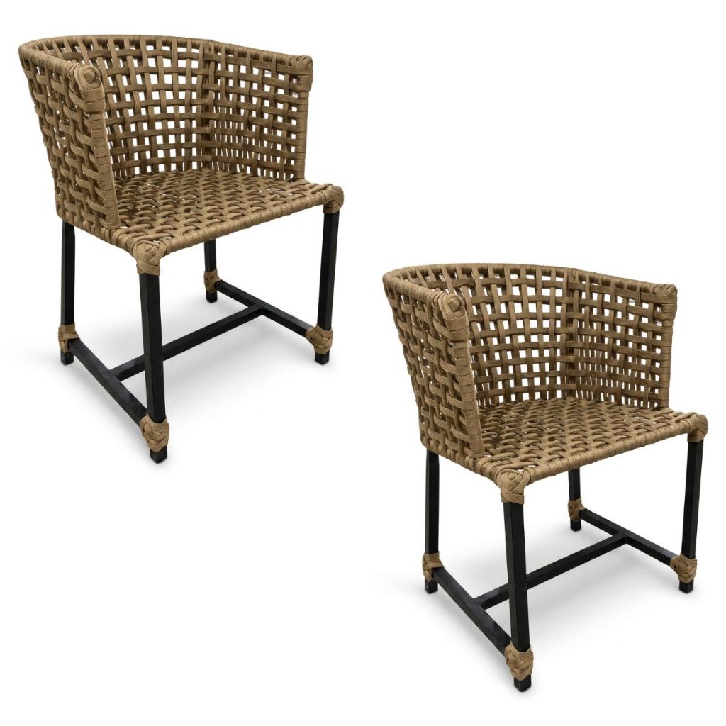 Kit 2 Poltronas Alumínio e Corda Náutica Premium Artesanal Área Gourmet Varandas Jardim Modelo Jade