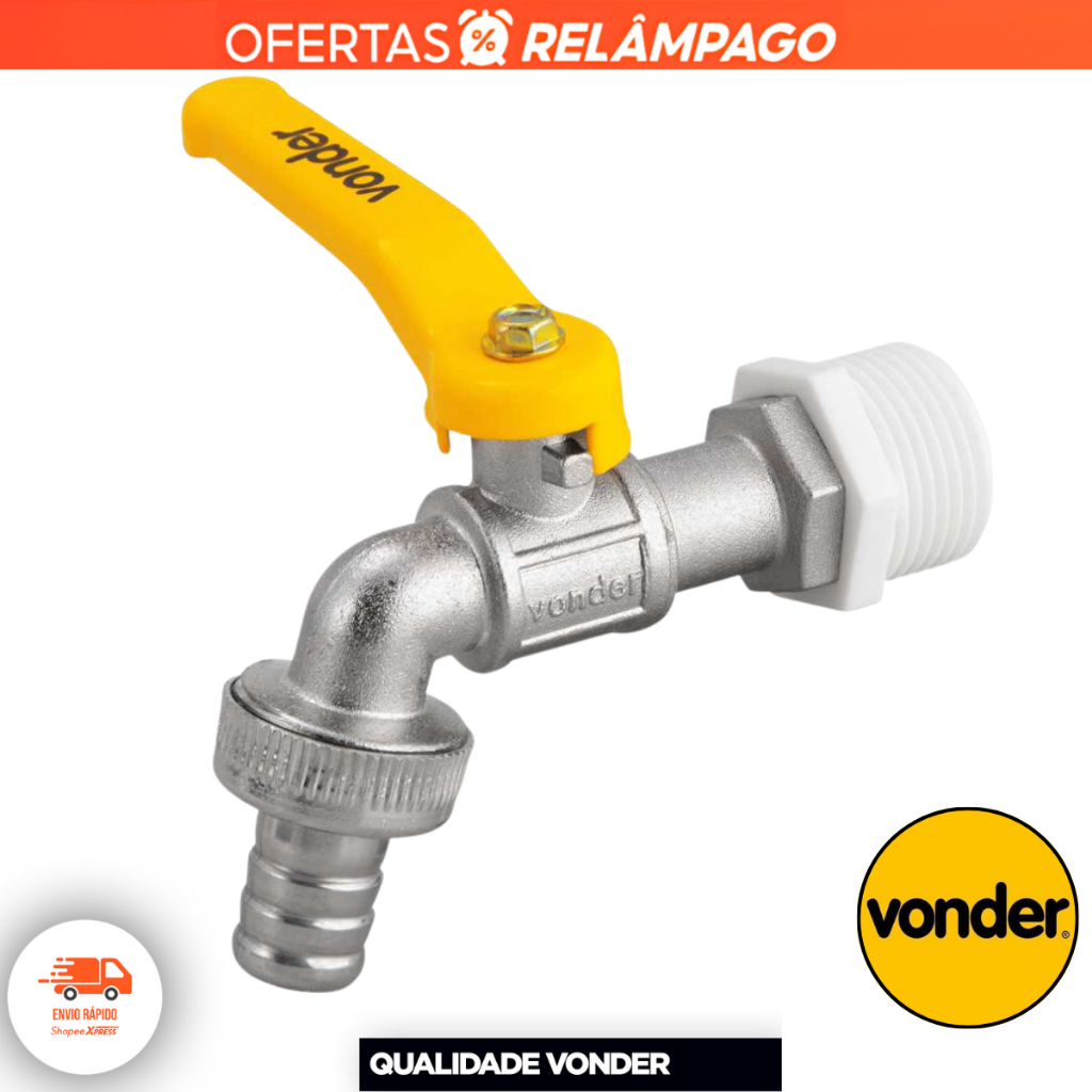 Torneira Jardim Com Esfera Bucha Redução Vonder Metal Tanque Mangueira ÓTIMO PREÇO OFERTA