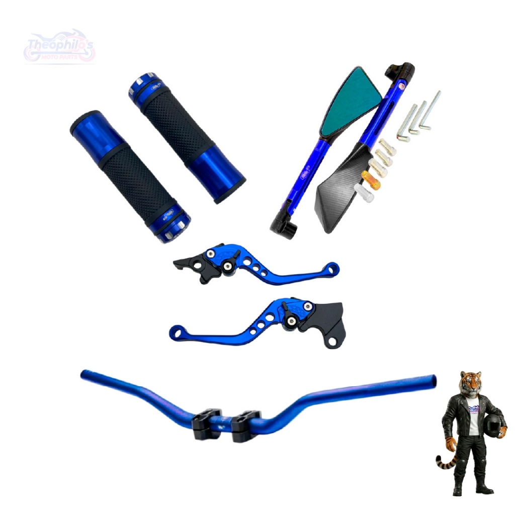 KIT DE GUIDÃO COM MANETE + RETROVISOR TOMOK MANOPLA UNIVERSAL P/ MOTO XTZ 250 LANDER FAZER 150 250