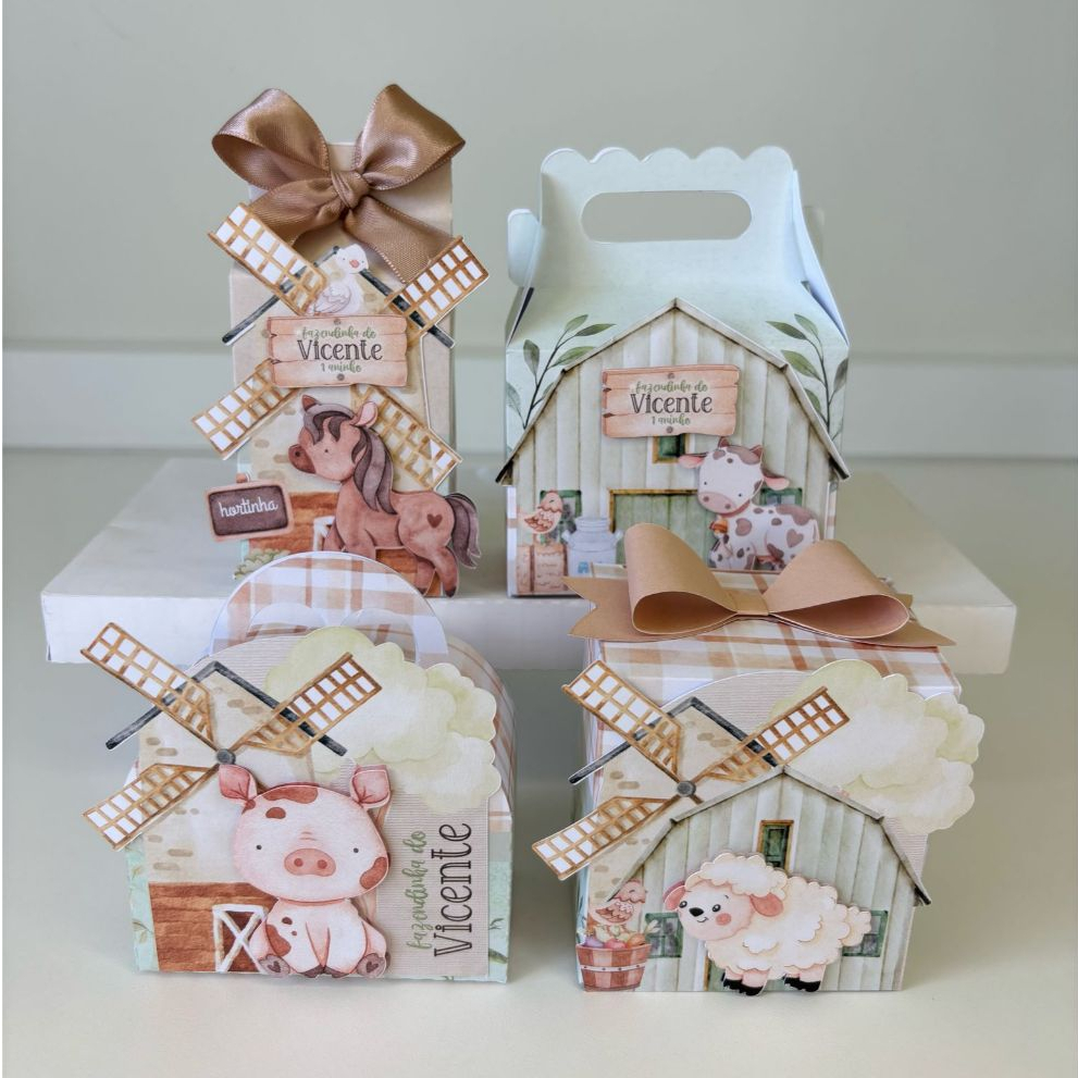 Kit Festa Fazendinha menino | Lembrancinhas | Festa | Aniversário | Personalizados | Caixinhas | Kits prontos