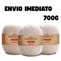 Barbante Barroco Natural 100% Algodão - 700g - 4,6,8 e 10 - barbante premium para fazer crochê