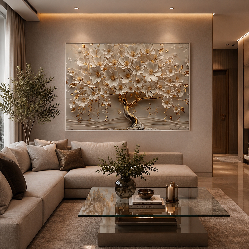Quadro Decorativo Primavera Flores Com Moldura Para Sala Quarto Escritório