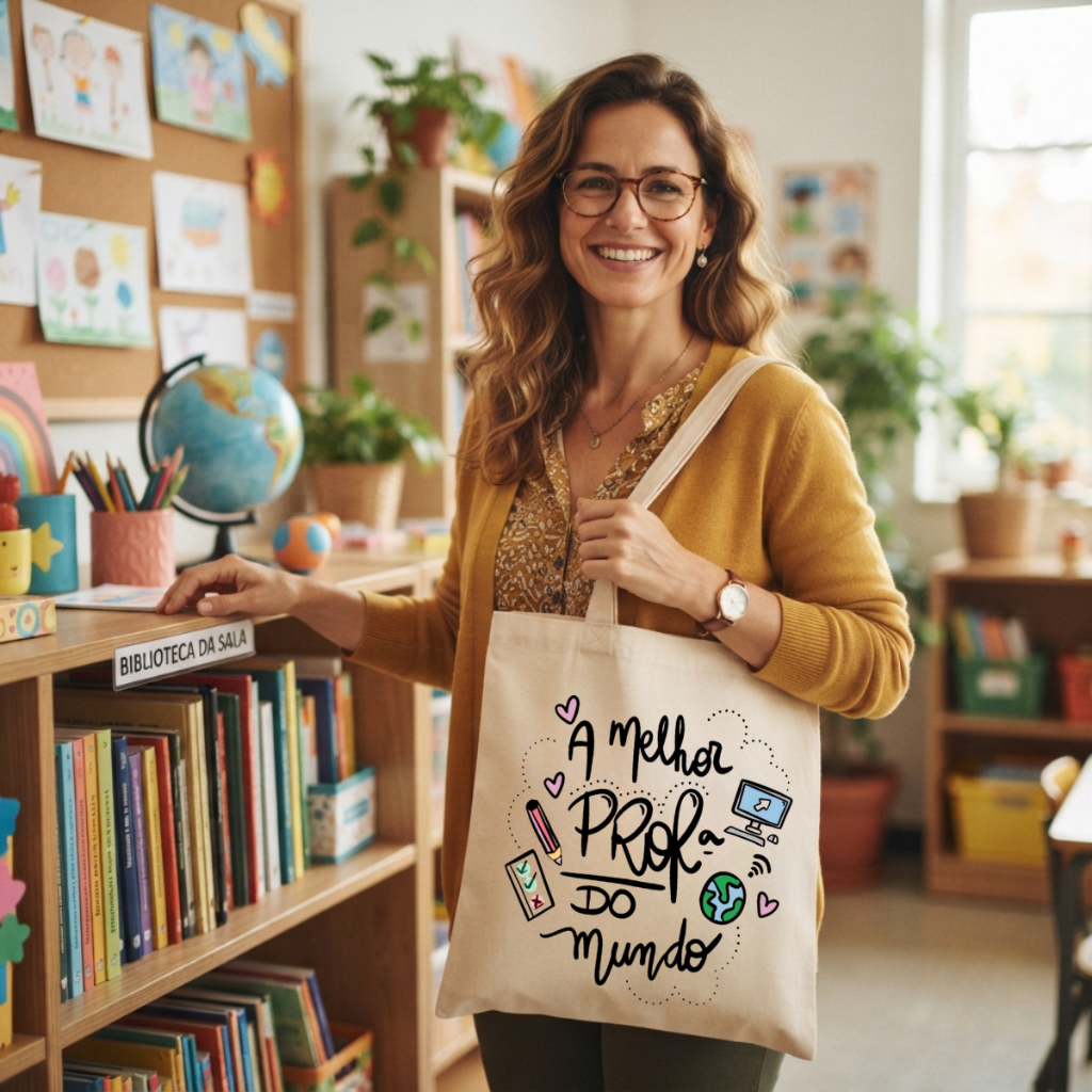 Bolsa Sacola Ecobag Presente Dia dos Professores Dia a Dia Lembrança