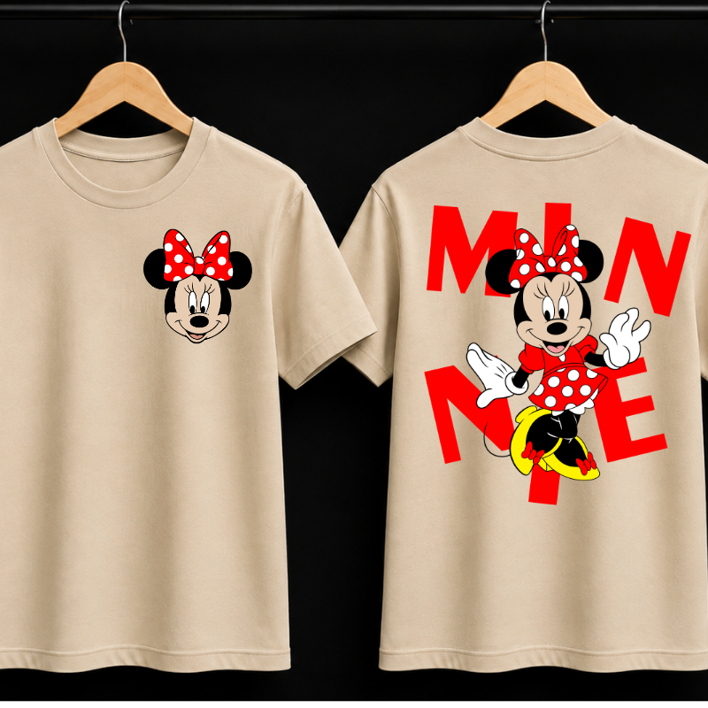 CAMISETA ESTAMPADA MINNIE ADULTA INFANTIL MAE FILHA DELICADA EXCLUSIVA DESENHOS CLASSICOS DISNEY BLUSA MENINA FEMININA