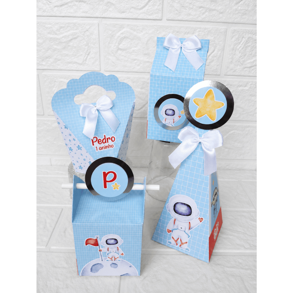 Kit Caixinhas personalizadas ASTRONAUTA - Lembrancinha de Festa Infantil