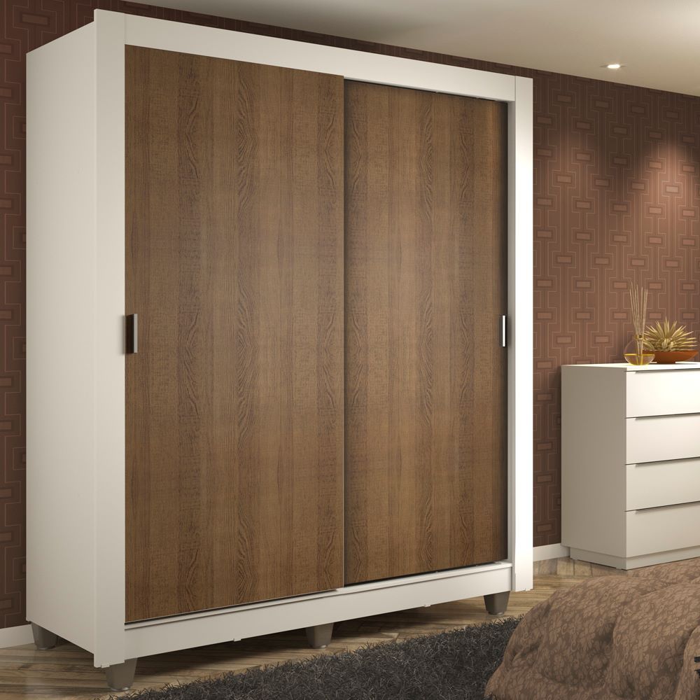 Guarda-Roupa Solteiro Madesa Dallas 2 Portas de Correr 2 Gavetas com Pés