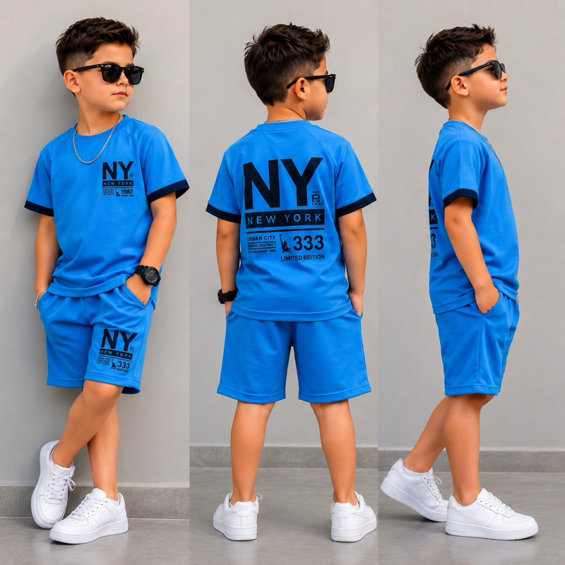 kit Infantil Menino Dry Fit Camisa E Short Estiloso Blogueirinho Verão 4 a 14 Anos