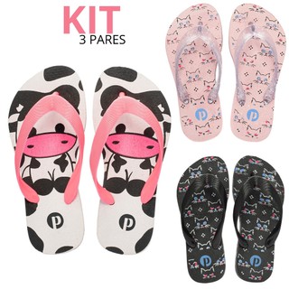Kit Chinelo Feminino de Menina Confortavel para Colorir
