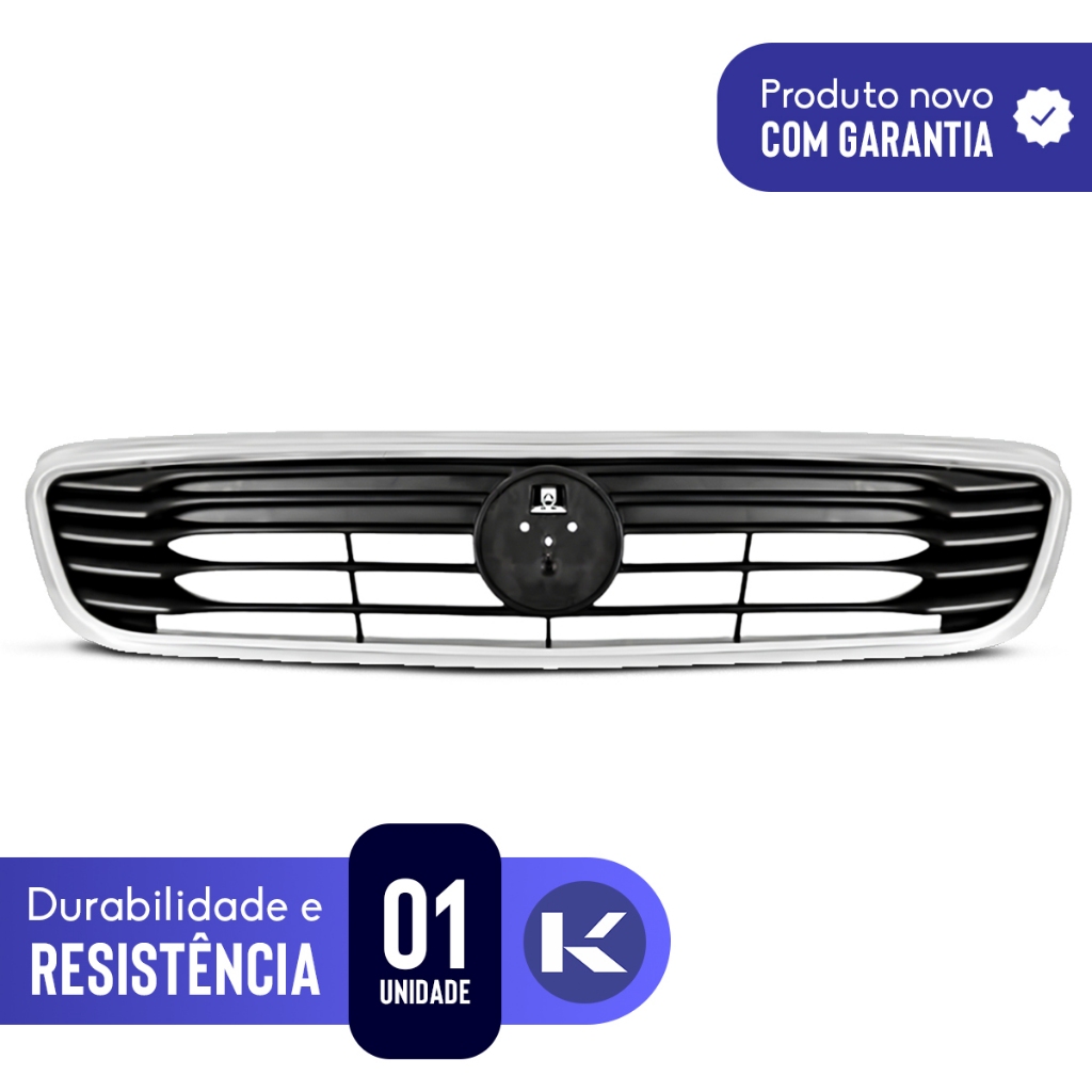 Grade Radiador Grand Siena 2017 a 2020 Preta Com Moldura Cromada — imagem 2 de 2