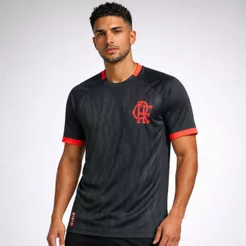 Camisa Flamengo Third Black Masculina Original Licenciada Dry CRF Preta Futebol Casual