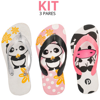 Kit Chinelo Menina Personagens Confortável