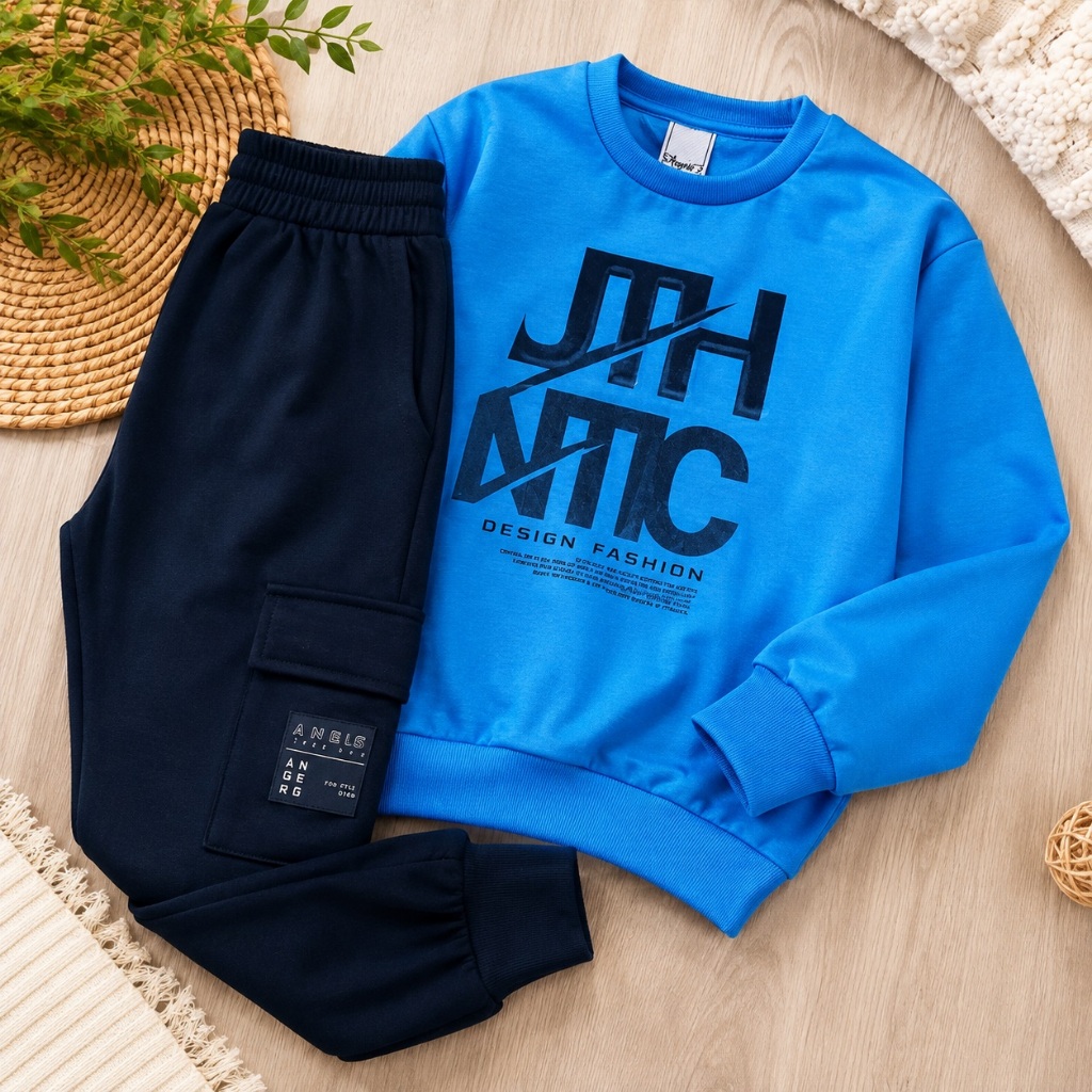 Conjunto masculino infantil juvenil moletom inverno menino
