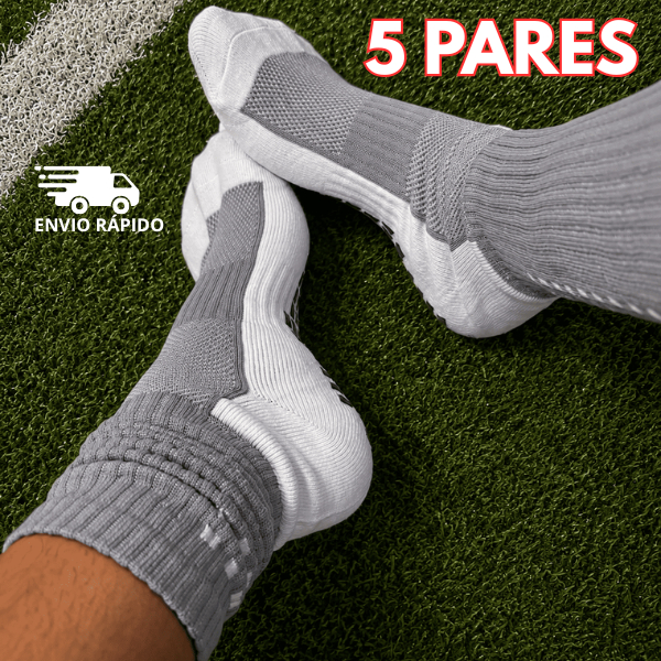 Kit 5 Pares de Meias Esportivas Antiderrapante Tecido Grosso Alta Qualidade Tamanho Único Respirável