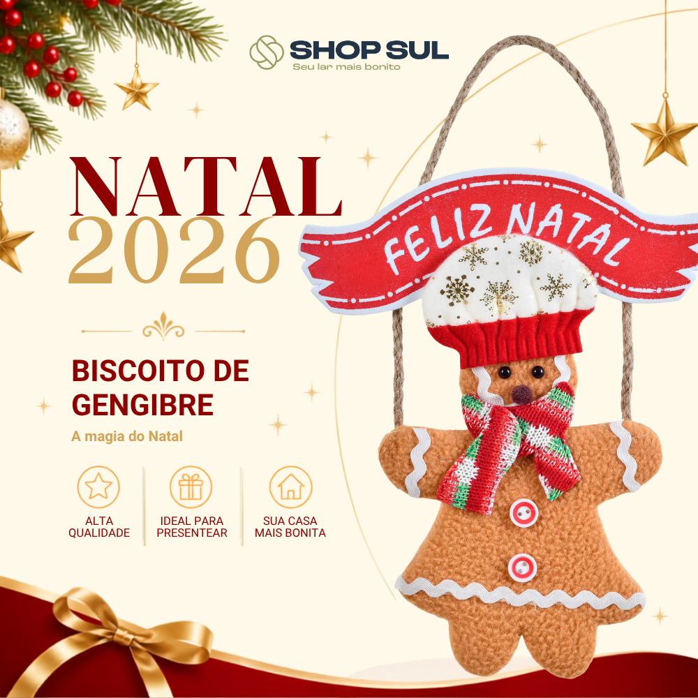 Pendente de Porta Natalino 24cm Feliz Natal Enfeite Decorativo Menino ou Menina