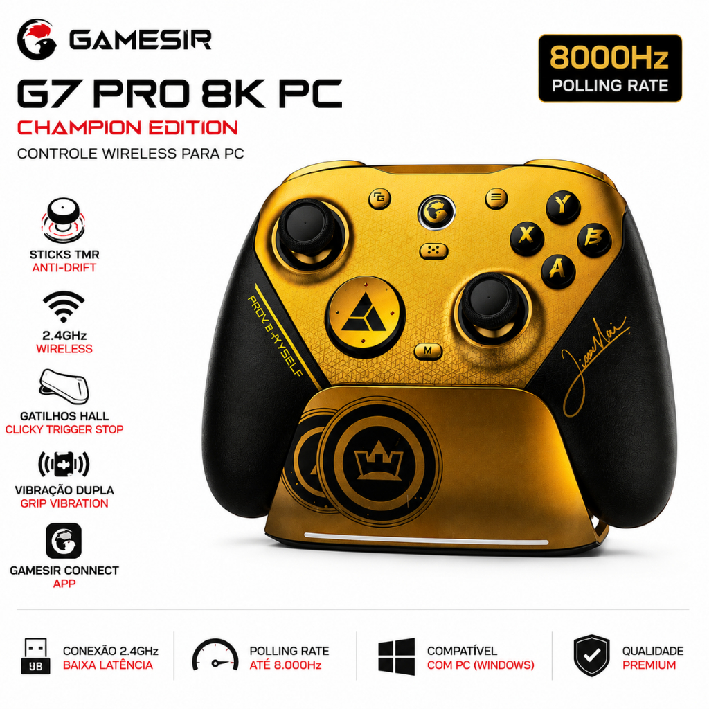 Controle GameSir G7 Pro 8K PC Champion Edition Wireless Gamer Original