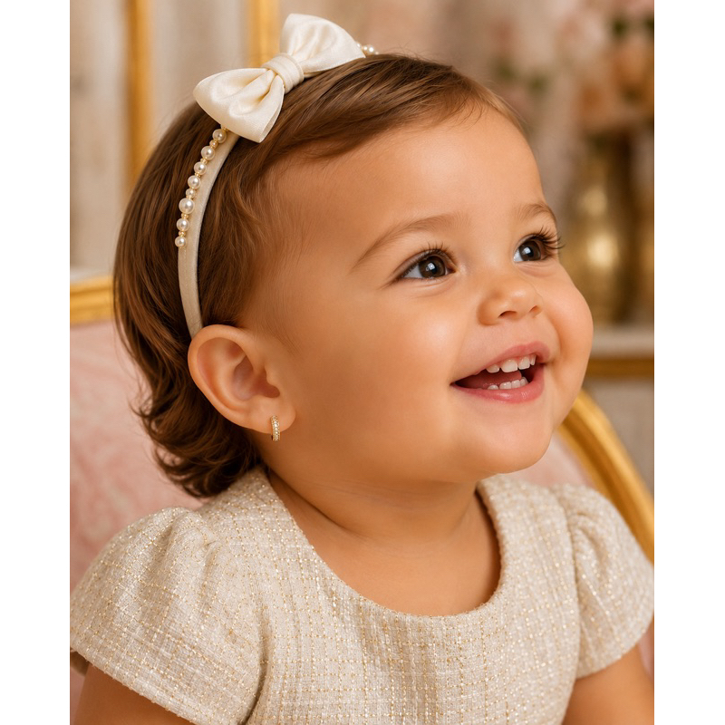Brinco Bebê  Infantil e Juvenil Argolinha Click Kit Com 1 ou 2 Pares Banhadas a Ouro 18k