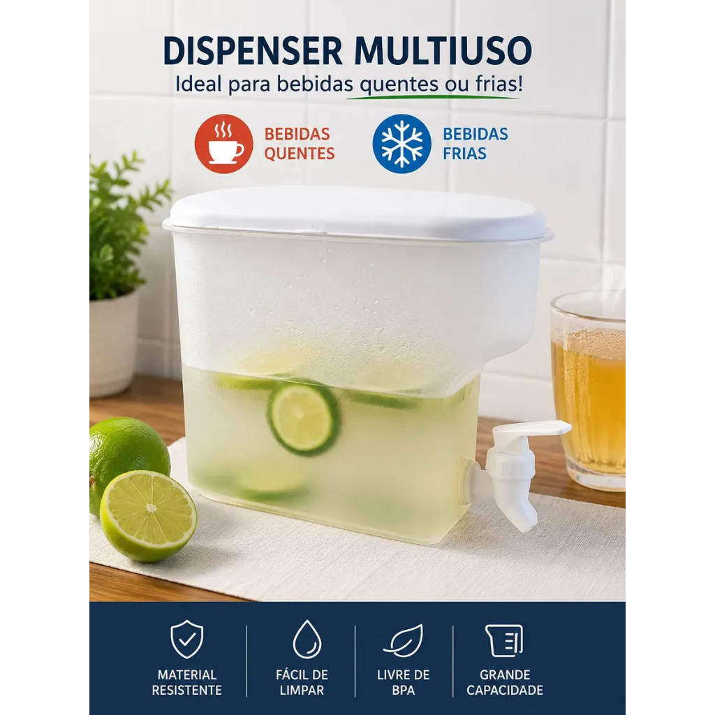 Suqueira Dispenser De Bebidas 3l Com Torneira Organizador Eventos