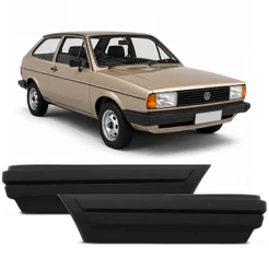Par Polaina Parachoque Gol 1984 a 1986 Preto Ponteira Dianteira