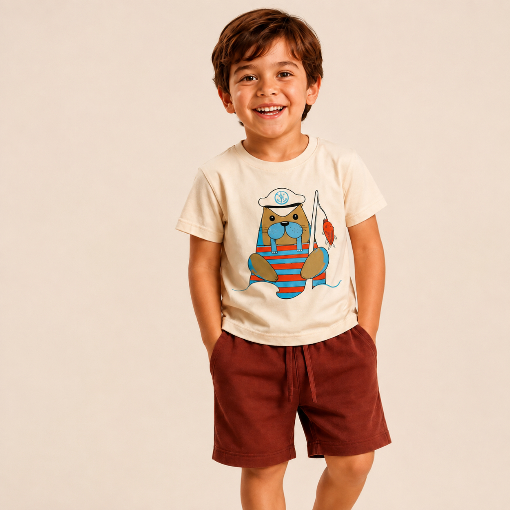 Conjunto Infantil Masculino Algodão Camiseta e Bermuda Verão 1 a 10 Anos Estampas Sortidas