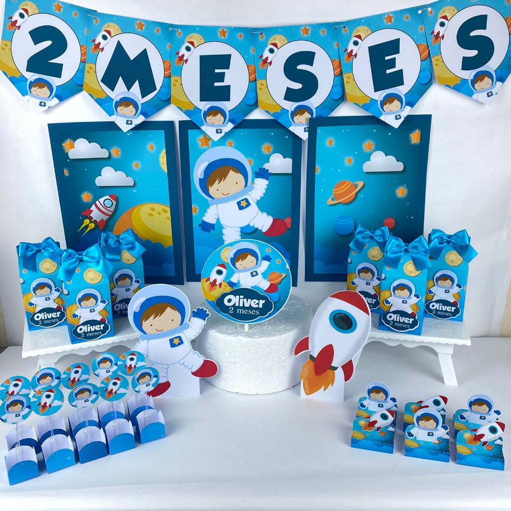 Kit festa só um bolinho Astronauta  - Lembrancinhas, caixinhas personalizados, aniversário